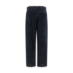 Oversized Ribbed Viscose Velvet Wide-Leg Pants