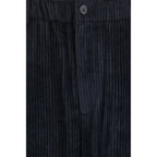 Oversized Ribbed Viscose Velvet Wide-Leg Pants