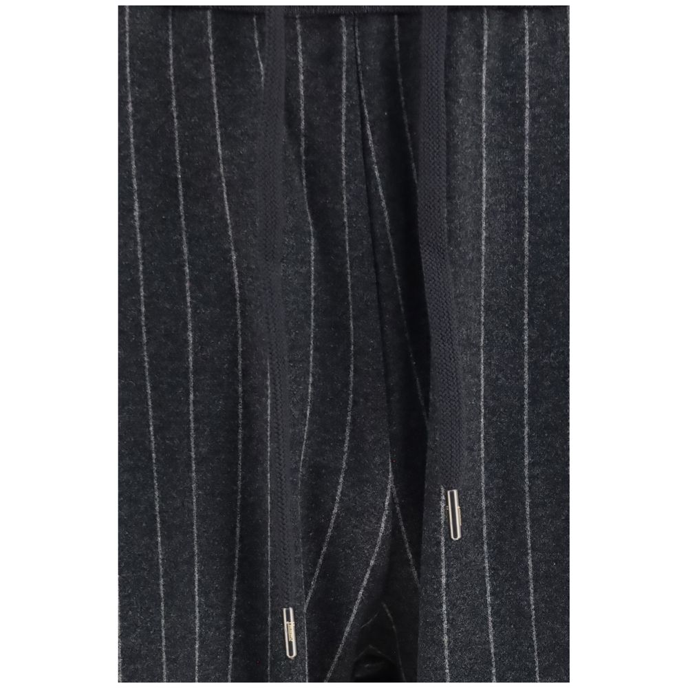 Pinstripe Drawstring Trousers