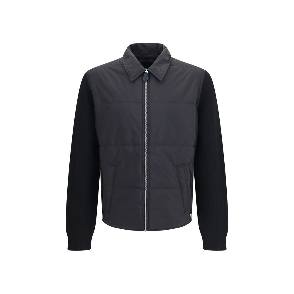Full-Length Wool Knit Padded Jacket