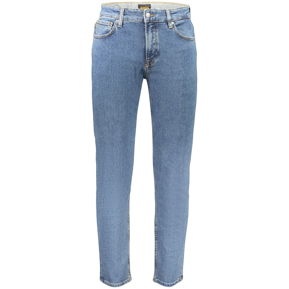 Blue Cotton Regular-Fit Jeans