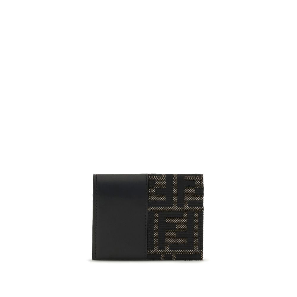 Compact Calf Leather Jacquard Card Holder