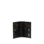 Compact Calf Leather Jacquard Card Holder