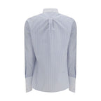 Striped Cotton Shirt with Mother‑of‑Pearl Buttons