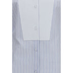 Striped Cotton Shirt with Mother‑of‑Pearl Buttons