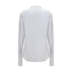 Cotton Poplin Pleated Plastron Shirt