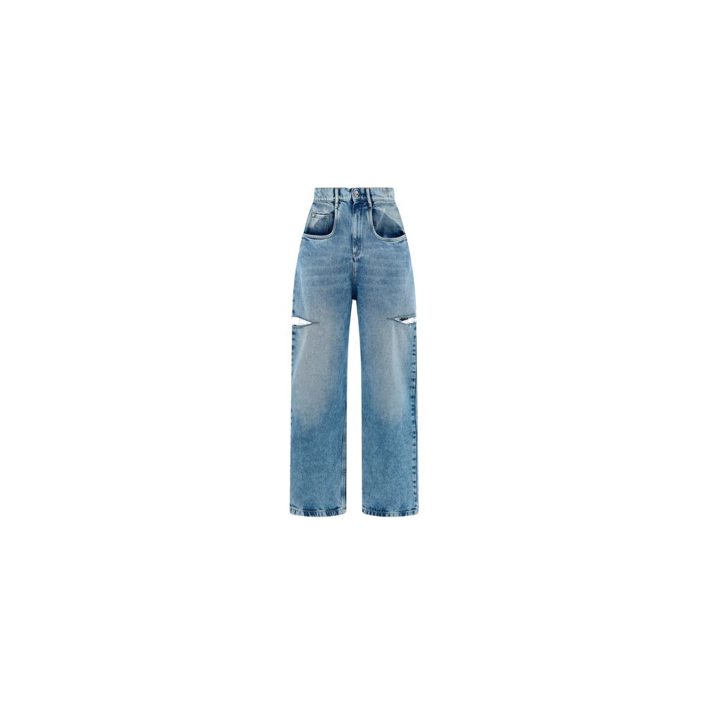 Cut-Out Straight-Leg Jeans