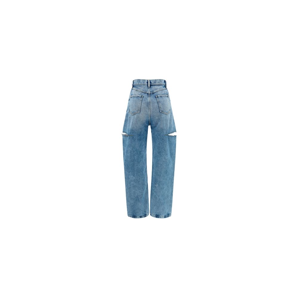 Cut-Out Straight-Leg Jeans