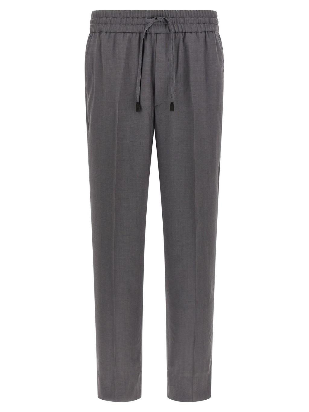 Asolo Gray Wool Straight-Leg Trousers