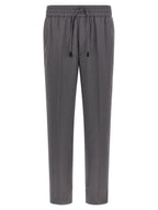 Asolo Gray Wool Straight-Leg Trousers