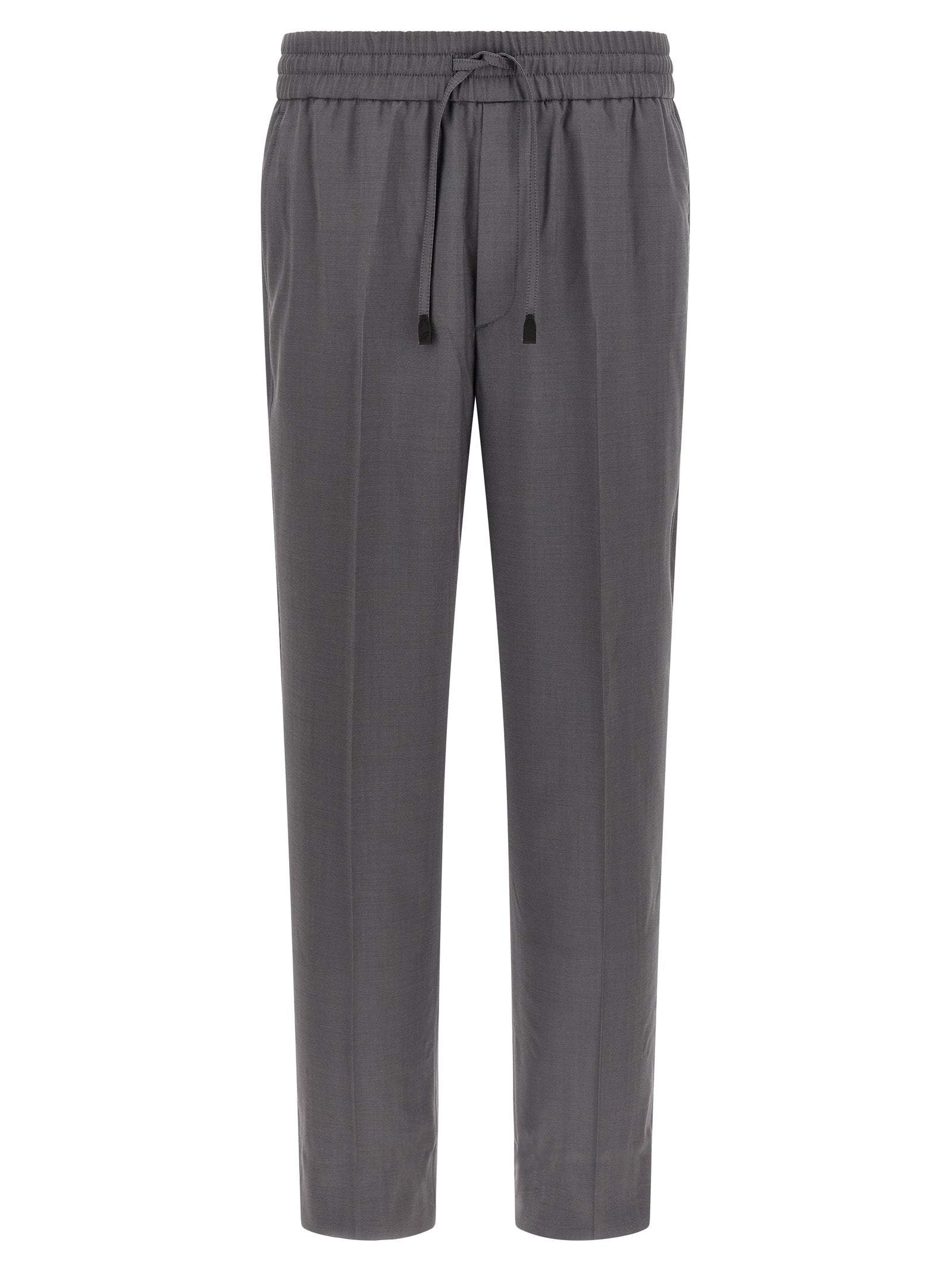 Asolo Gray Wool Straight-Leg Trousers