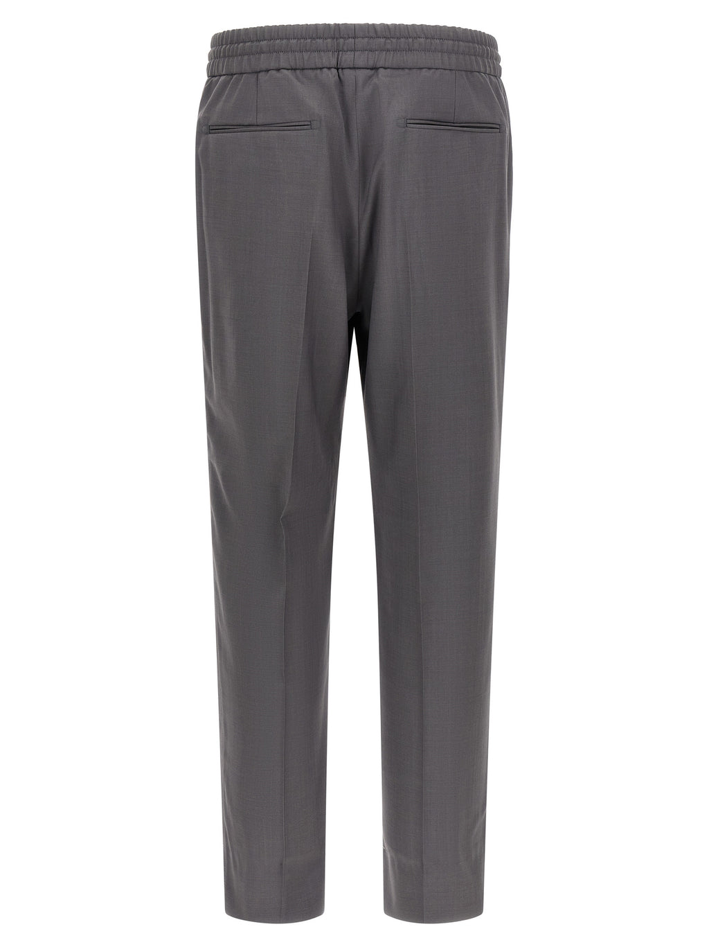 Asolo Gray Wool Straight-Leg Trousers