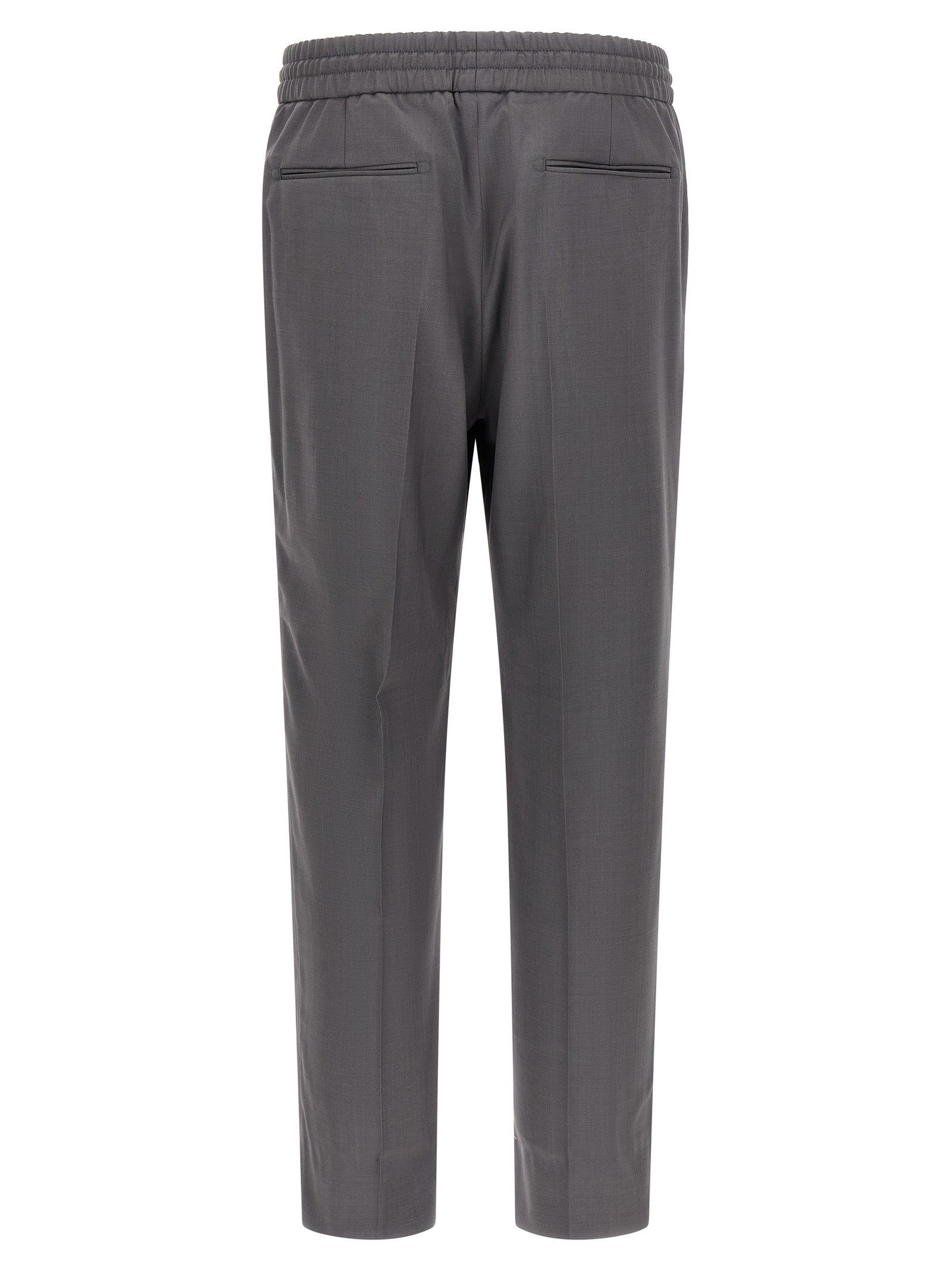 Asolo Gray Wool Straight-Leg Trousers