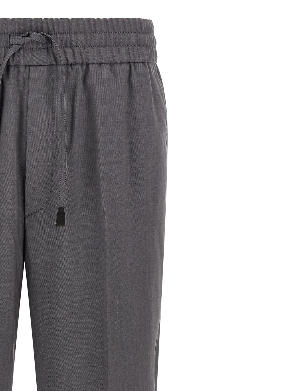 Asolo Gray Wool Straight-Leg Trousers