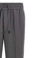 Asolo Gray Wool Straight-Leg Trousers