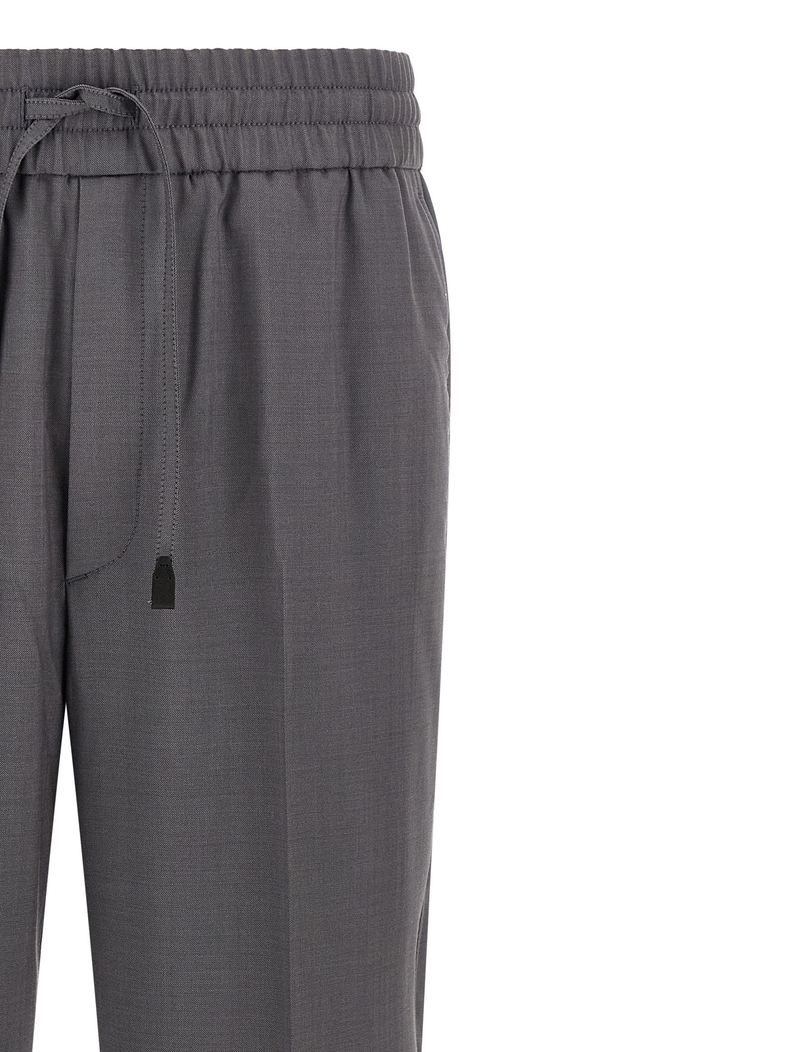 Asolo Gray Wool Straight-Leg Trousers