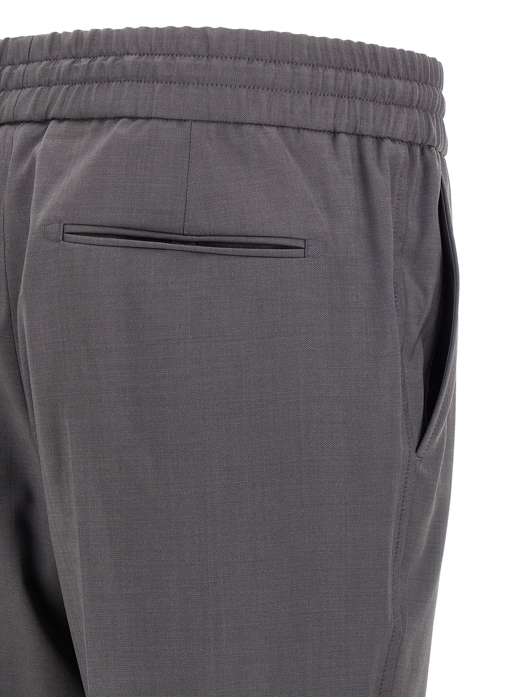 Asolo Gray Wool Straight-Leg Trousers
