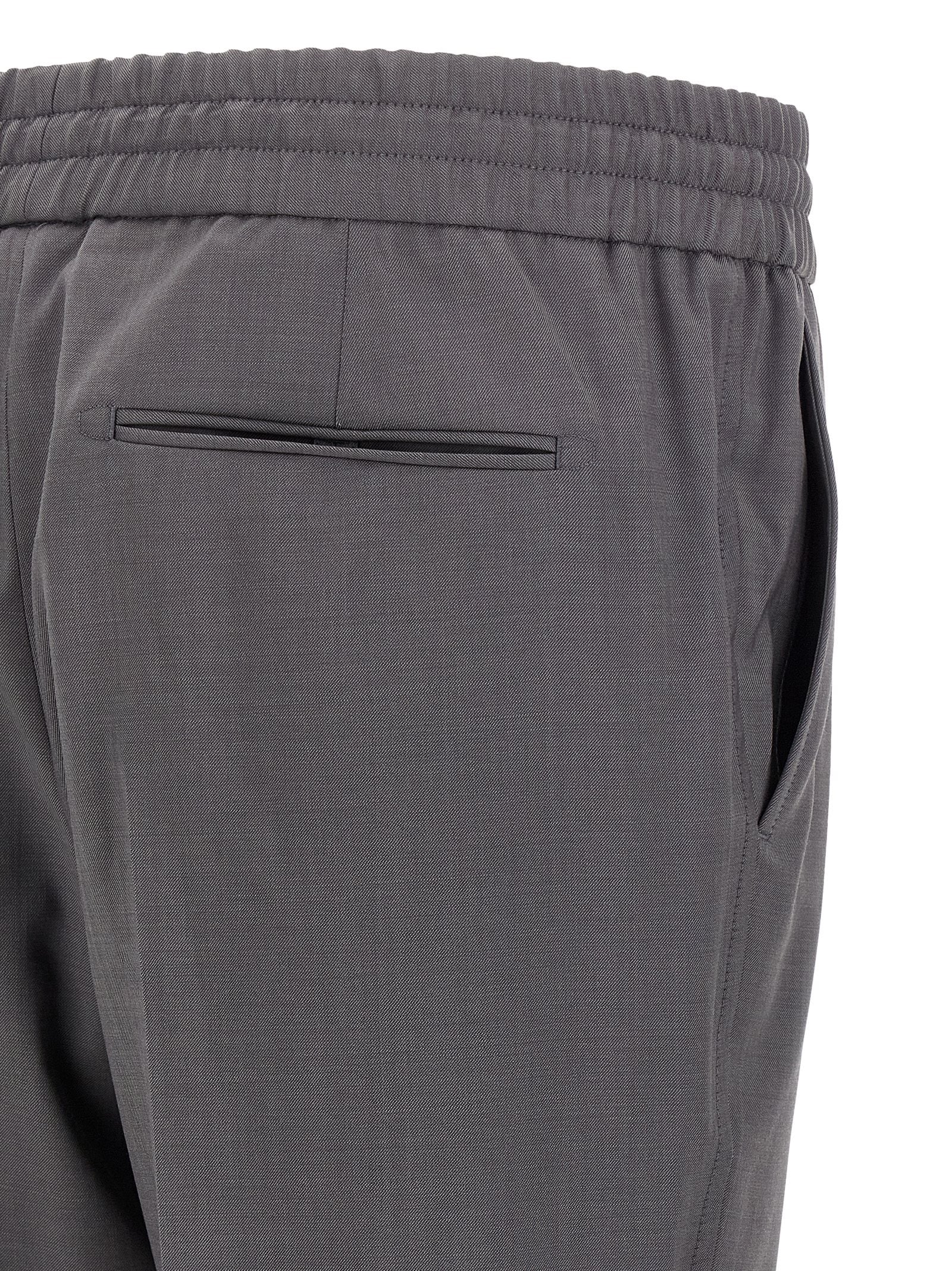 Asolo Gray Wool Straight-Leg Trousers