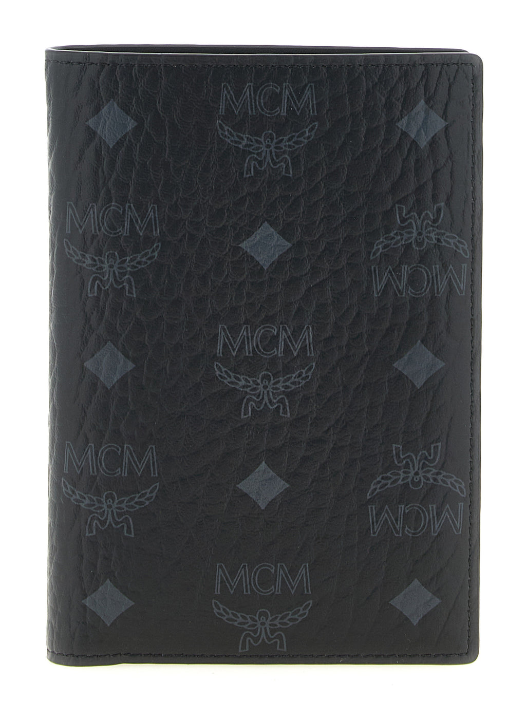 Black Polyurethane Canvas Ottomar Passport Holder