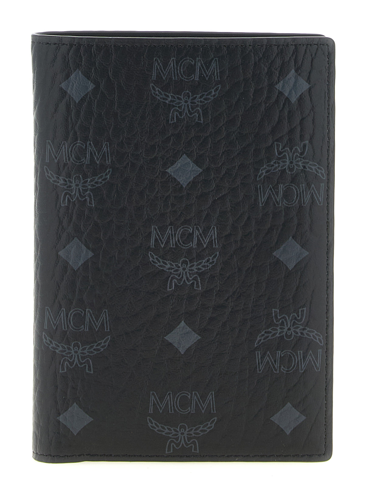 Black Polyurethane Canvas Ottomar Passport Holder