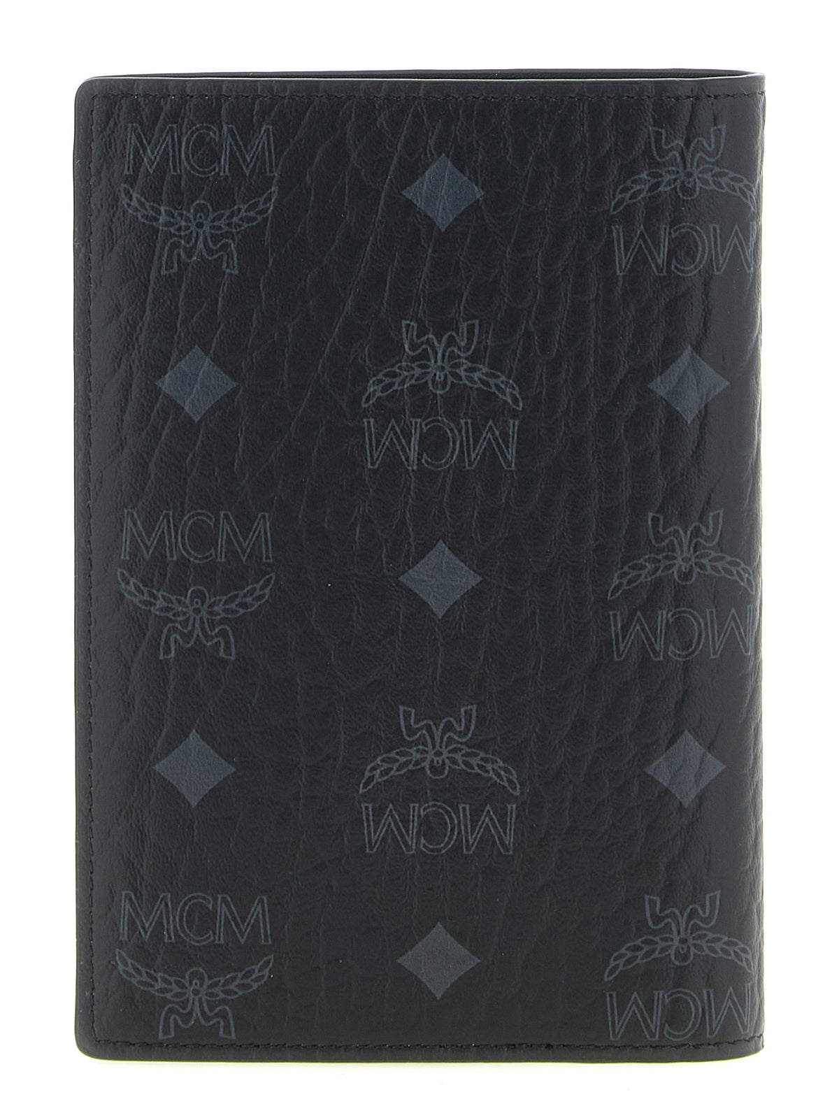 Black Polyurethane Canvas Ottomar Passport Holder