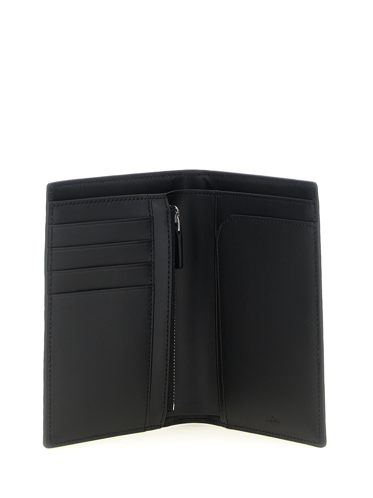 Black Polyurethane Canvas Ottomar Passport Holder