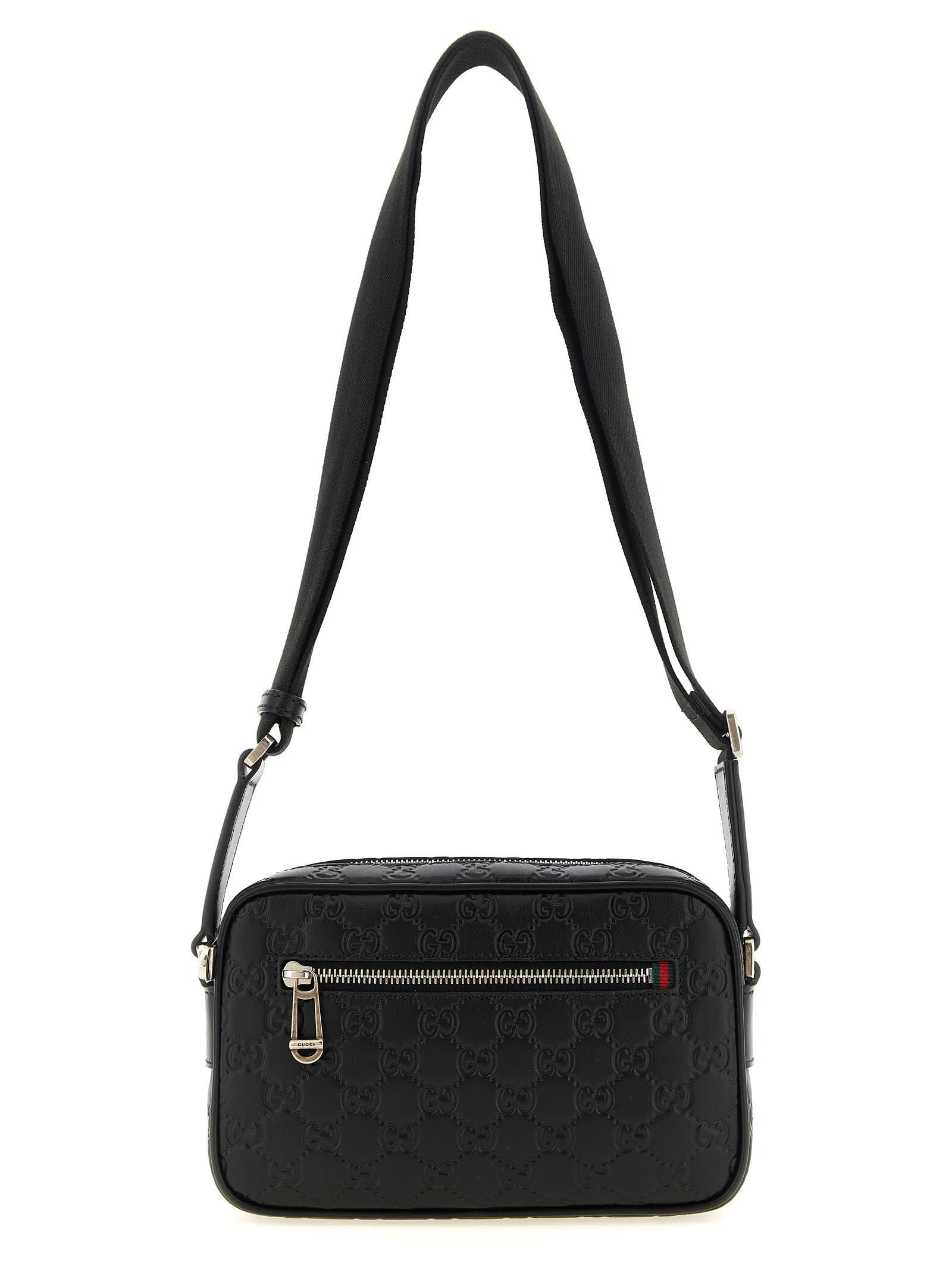 Black Calfskin Small GG Emblem Camera Bag