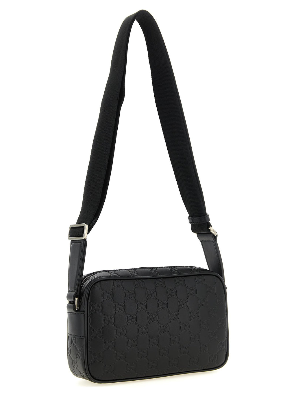 Black Calfskin Small GG Emblem Camera Bag