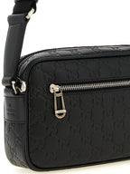 Black Calfskin Small GG Emblem Camera Bag