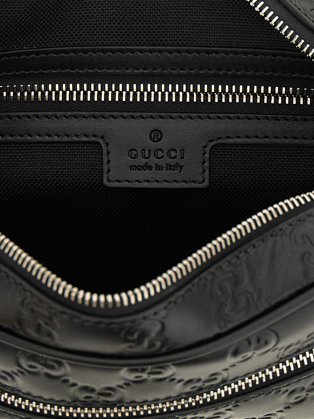 Black Calfskin Small GG Emblem Camera Bag