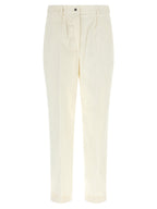 White Corduroy Tapered Trousers