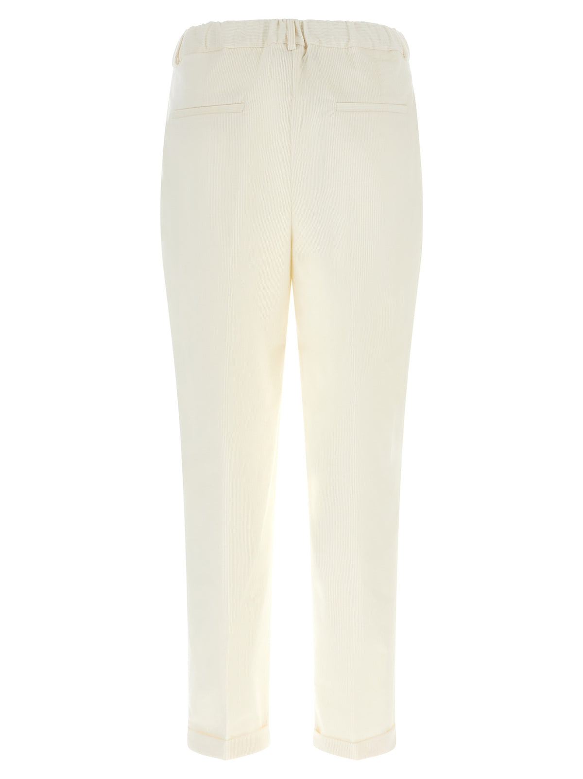 White Corduroy Tapered Trousers