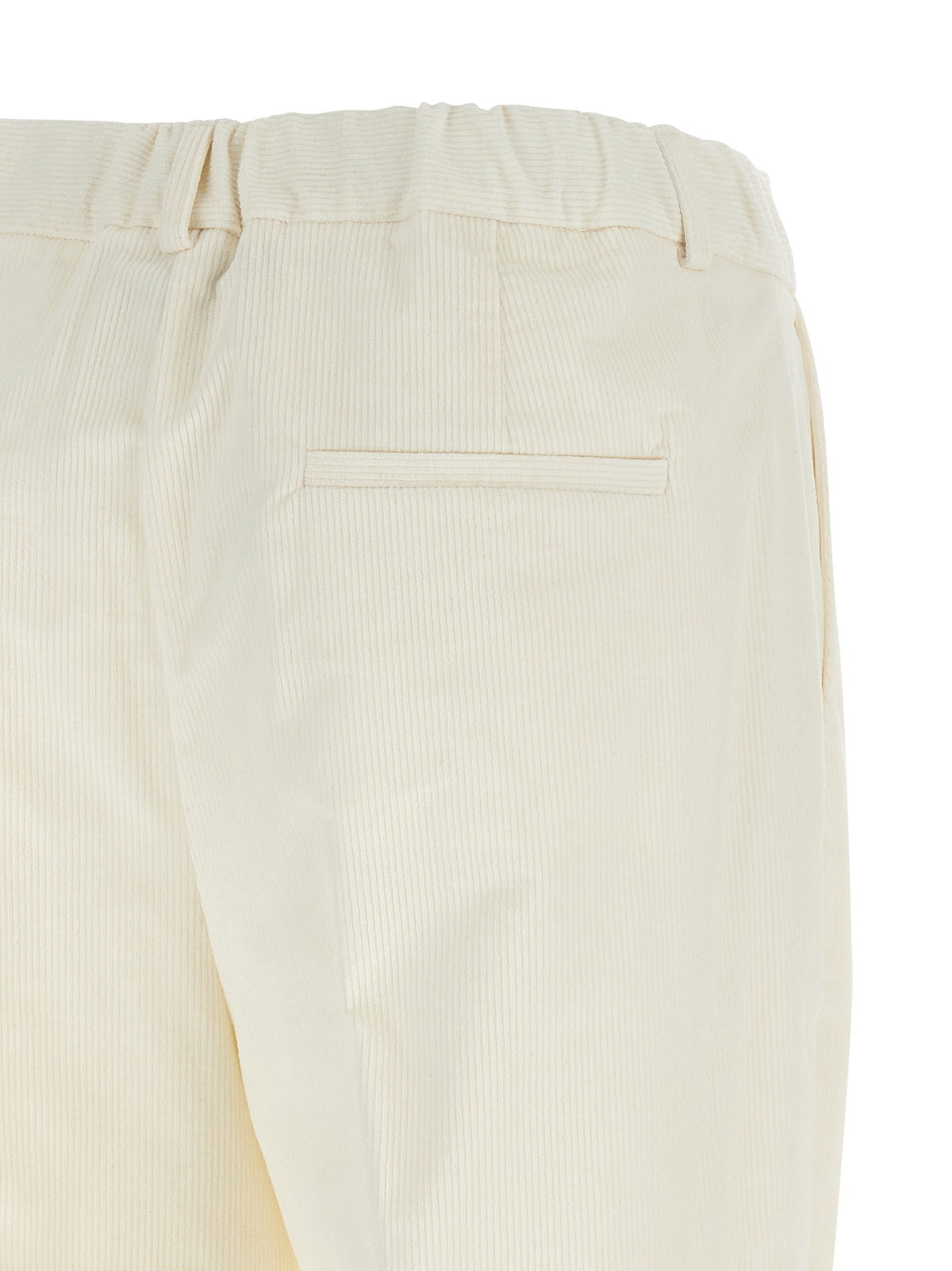 White Corduroy Tapered Trousers
