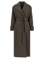 Virgin Wool Chevron Robe Coat
