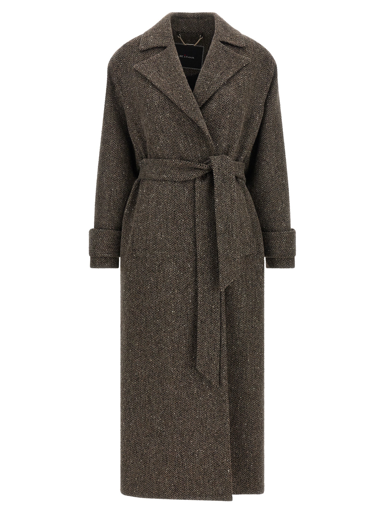 Virgin Wool Chevron Robe Coat