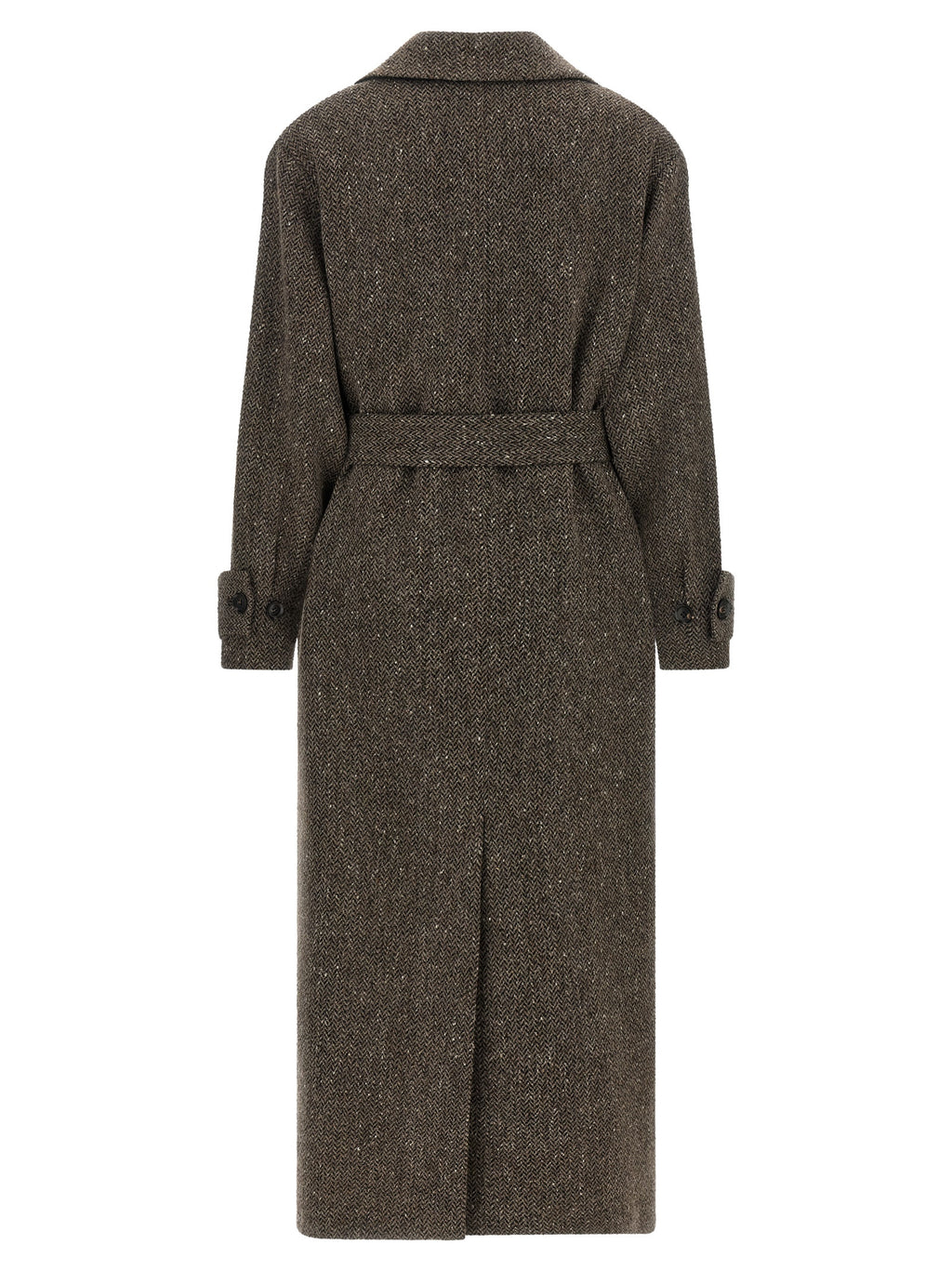 Virgin Wool Chevron Robe Coat