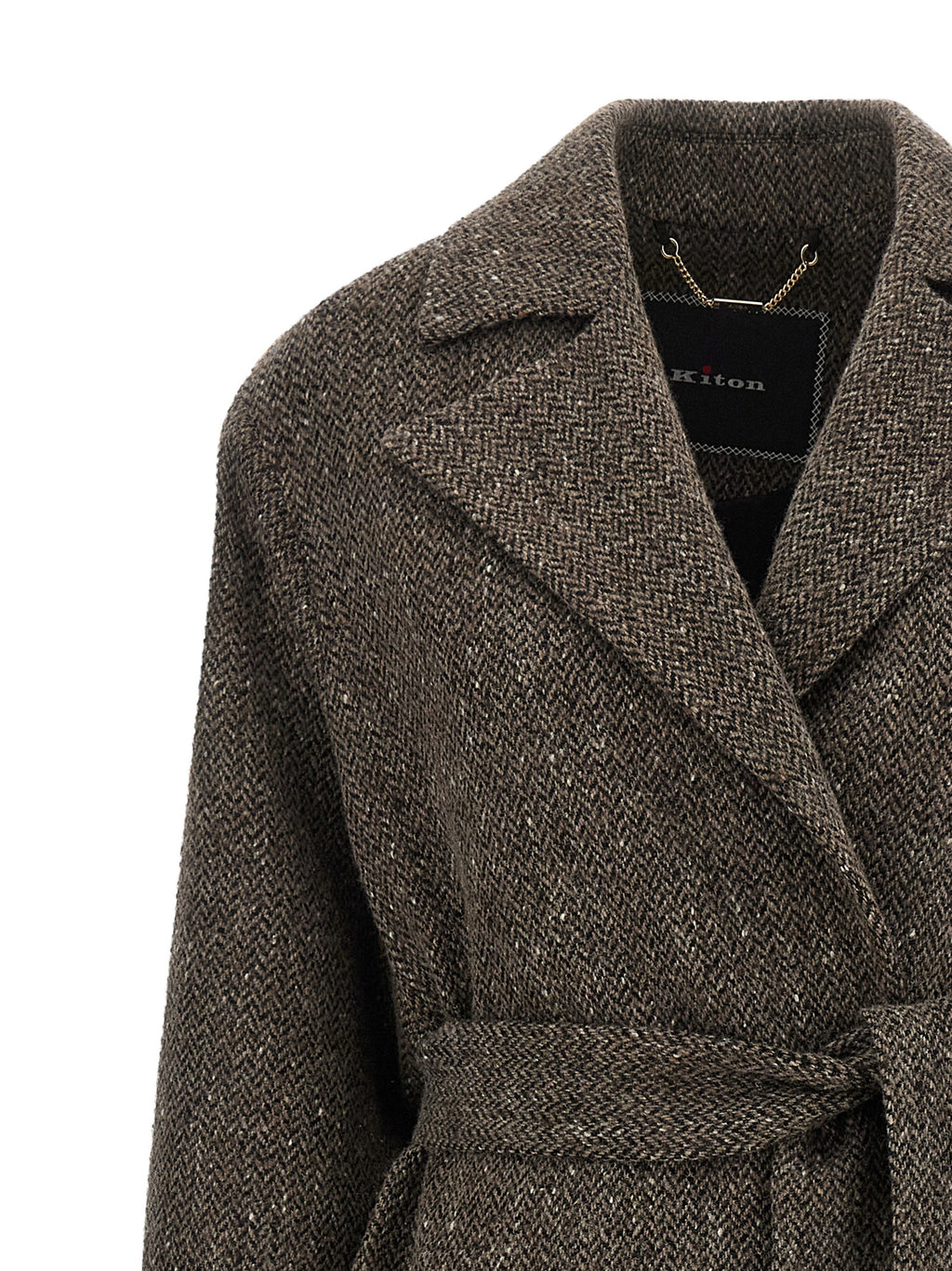 Virgin Wool Chevron Robe Coat