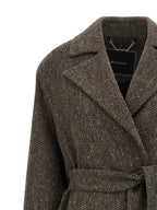 Virgin Wool Chevron Robe Coat