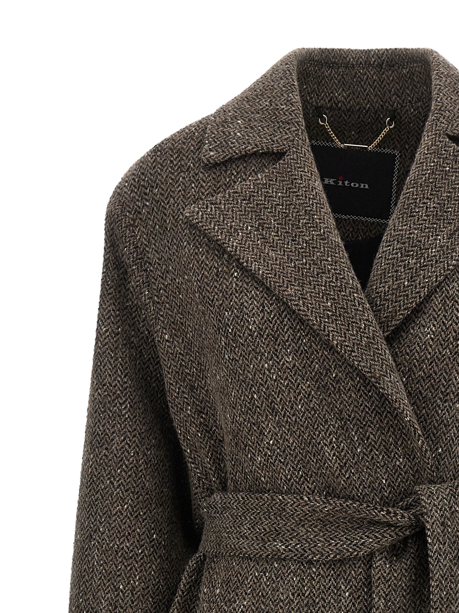 Virgin Wool Chevron Robe Coat