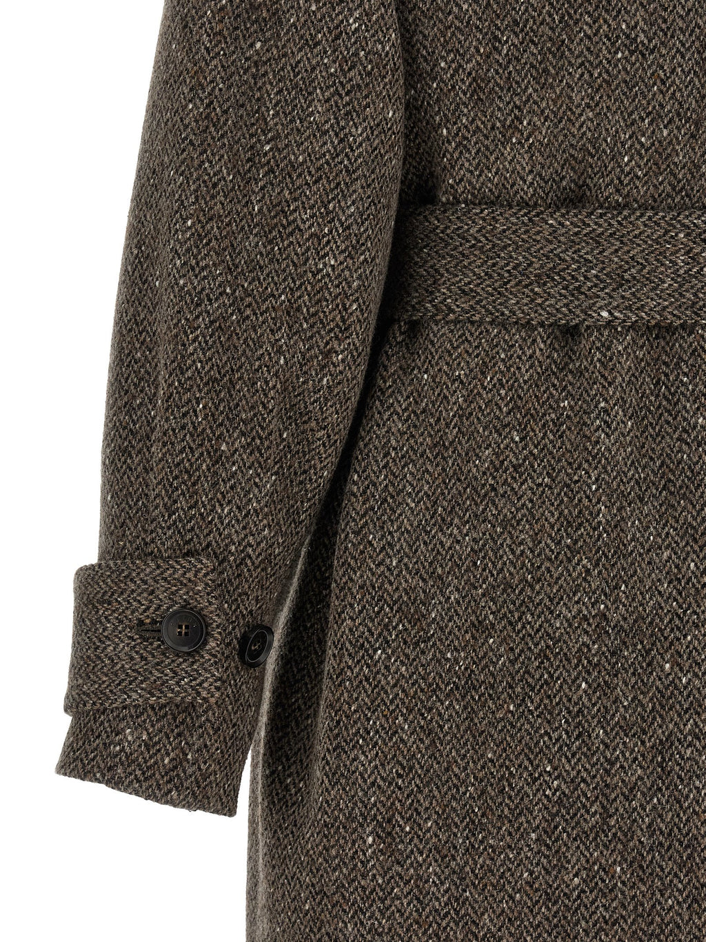 Virgin Wool Chevron Robe Coat