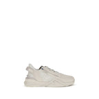 White Calf Leather Flow Running Sneakers