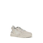 White Calf Leather Flow Running Sneakers
