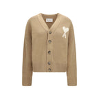 Oversized Alpaca Cardigan with Ami de Coeur Intarsia