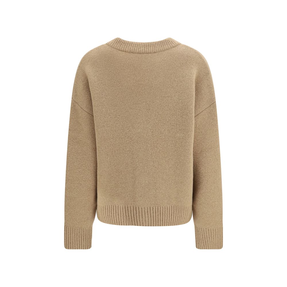 Oversized Alpaca Cardigan with Ami de Coeur Intarsia