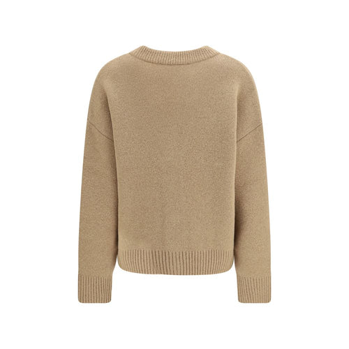 Oversized Alpaca Cardigan with Ami de Coeur Intarsia