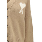 Oversized Alpaca Cardigan with Ami de Coeur Intarsia