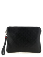 Black Calfskin GG Emblem Midi Shoulder Bag