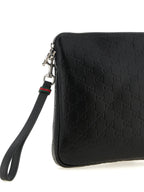 Black Calfskin GG Emblem Midi Shoulder Bag