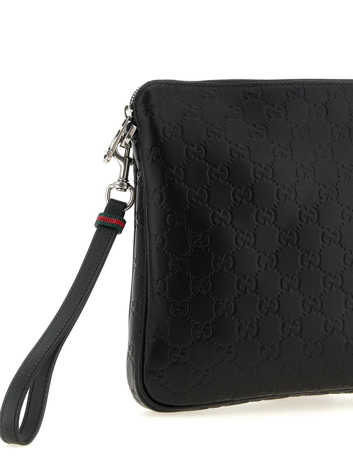 Black Calfskin GG Emblem Midi Shoulder Bag