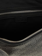 Black Calfskin GG Emblem Midi Shoulder Bag